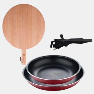 Frigideiras de indução Click&Cook Ø22Ø26cm e tábua de corte