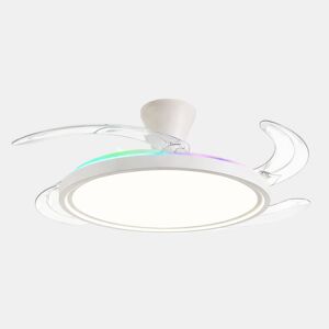 DUPI Ventilador de teto LED RGB COSMOS | Motor DC silencioso | Função verão e inverno | 6 velocidades | Programável | Lâminas retráteis | Controle remoto | Branco