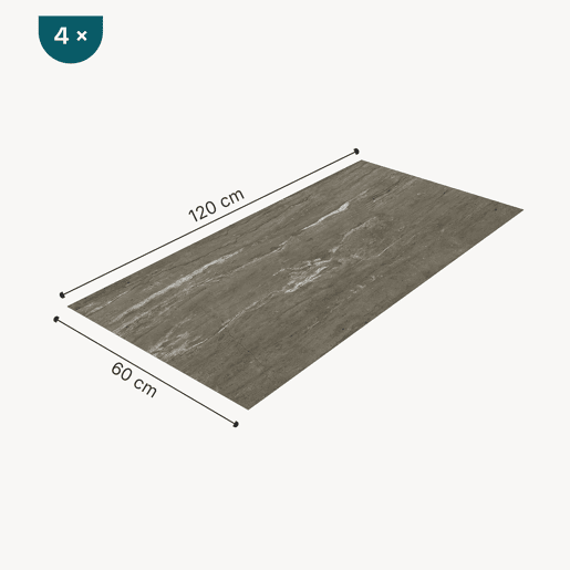 Revestimento de parede Bladel 4 painéis PVC 120x60cm - Cinzento neu.haus Revestimento de parede Bladel 4 painéis PVC 120x60cm - Cinzento neu.haus