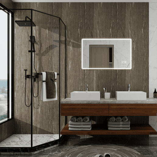 Revestimento de parede Bladel 16 painéis PVC 120x60cm - Cinzento neu.haus Revestimento de parede Bladel 16 painéis PVC 120x60cm - Cinzento neu.haus