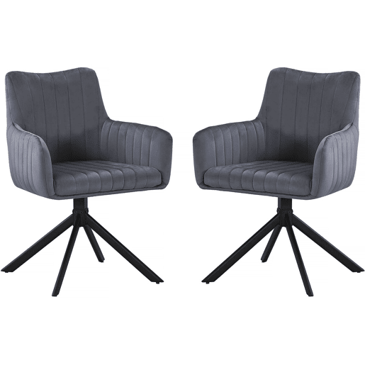Conjunto de 2 cadeiras em tecido Pharell - 60 x 61 x 91 cm - Cinza