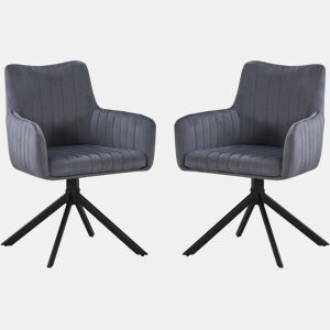 Conjunto de 2 cadeiras em tecido Pharell - 60 x 61 x 91 cm - Cinza