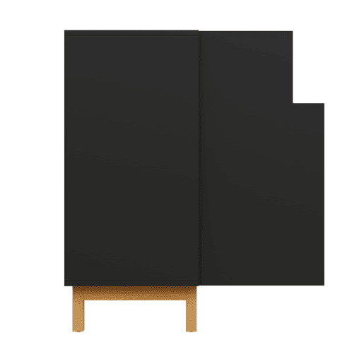 Aparador 120 cm - 3 portas, armazenamento multifuncional para sala de estar e sala de jantar - Preto