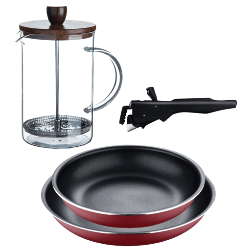 Frigideiras de indução Click&Cook Ø22Ø26cm e cafeteira francesa