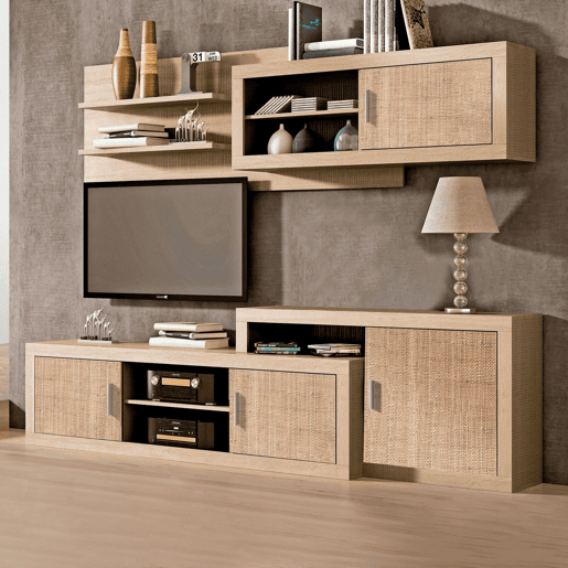Unidade alta Nuka 1 porta com encosto Tofe - Têxtil 245 x 65 x 26,3 cm