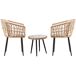 Conjunto de muebles de jardín de ratán Conjunto de muebles de jardín de ratán Marrón