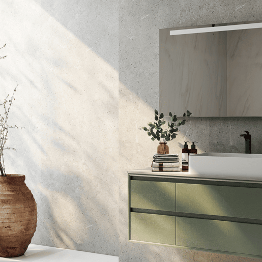 Revestimento de parede Bladel 4 painéis PVC 120x60cm - Cinzento betão neu.haus