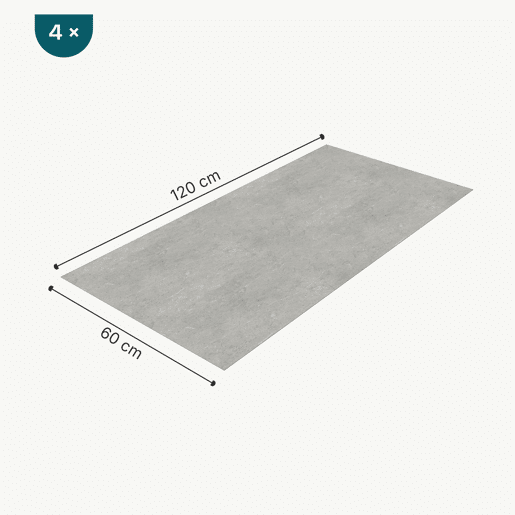 Revestimento de parede Bladel 4 painéis PVC 120x60cm - Cinzento betão neu.haus