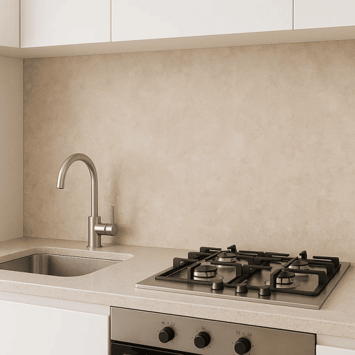Revestimento de parede Bladel 12 painéis PVC 120x60cm - Pedra Bege neu.haus Revestimento de parede Bladel 12 painéis PVC 120x60cm - Pedra Bege neu.haus