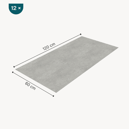 Revestimento de parede Bladel 12 painéis PVC 120x60cm - Cinzento betão neu.haus