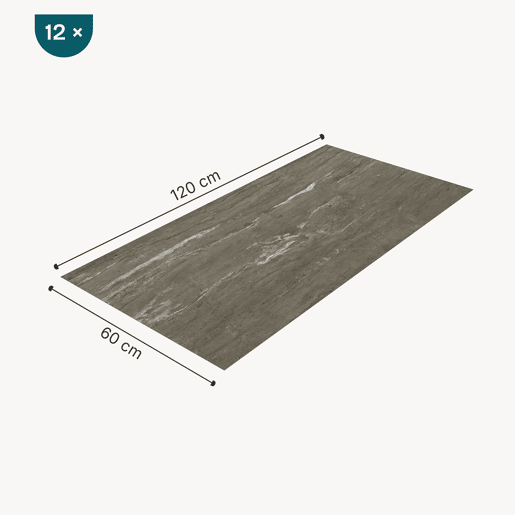 Revestimento de parede Bladel 12 painéis PVC 120x60cm - Cinzento neu.haus Revestimento de parede Bladel 12 painéis PVC 120x60cm - Cinzento neu.haus
