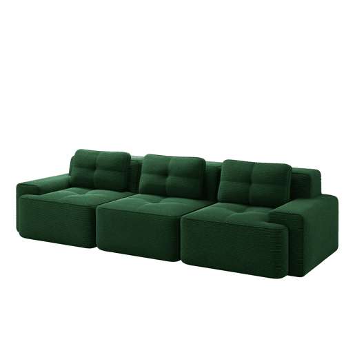 Sofá modular de 3 lugares - Cloud, profundo e confortável, sem montagem - Verde Sofá modular de 3 lugares - Cloud, profundo e confortável, sem montagem - Verde