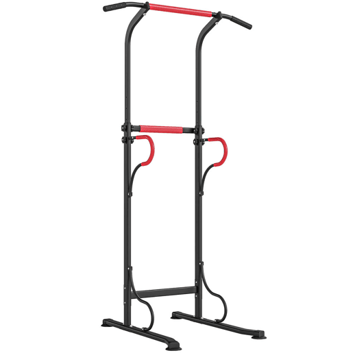 HOMCOM Barra de Elevações com Altura Ajustável Estação de Flexões Resistente para Ginásio em Casa Máquina de Elevações Multifuncional para Treino de Força 98x84x171-219 cm Preto HOMCOM Barra de Elevações com Altura Ajustável Estação de Flexões Resistente para Ginásio em Casa Máquina de Elevações Multifuncional para Treino de Força 98x84x171-219 cm Preto