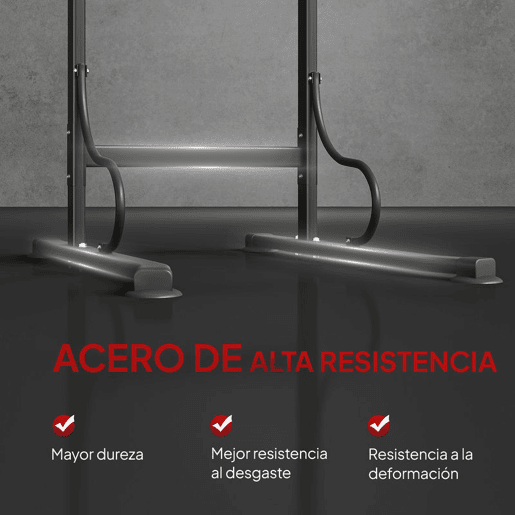 HOMCOM Barra de Elevações com Altura Ajustável Estação de Flexões Resistente para Ginásio em Casa Máquina de Elevações Multifuncional para Treino de Força 98x84x171-219 cm Preto HOMCOM Barra de Elevações com Altura Ajustável Estação de Flexões Resistente para Ginásio em Casa Máquina de Elevações Multifuncional para Treino de Força 98x84x171-219 cm Preto