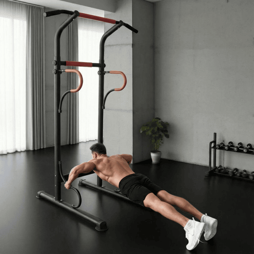 HOMCOM Barra de Elevações com Altura Ajustável Estação de Flexões Resistente para Ginásio em Casa Máquina de Elevações Multifuncional para Treino de Força 98x84x171-219 cm Preto HOMCOM Barra de Elevações com Altura Ajustável Estação de Flexões Resistente para Ginásio em Casa Máquina de Elevações Multifuncional para Treino de Força 98x84x171-219 cm Preto