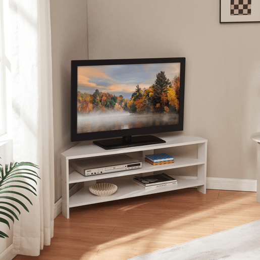 Mesa de TV Berg biselada 110x36x42 cm branco en.casa