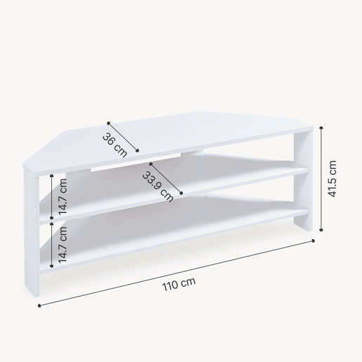 Mesa de TV Berg biselada 110x36x42 cm branco en.casa