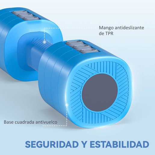 SPORTNOW Conjunto de Halteres Ajustáveis 4 em 1 11,522,5 kg Conjunto de Pesos e Halteres de Metal com Pegas Antideslizantes e Design Quadrado para Treino em Casa Ginásio Azul