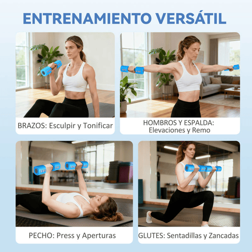 SPORTNOW Conjunto de Halteres Ajustáveis 4 em 1 11,522,5 kg Conjunto de Pesos e Halteres de Metal com Pegas Antideslizantes e Design Quadrado para Treino em Casa Ginásio Azul