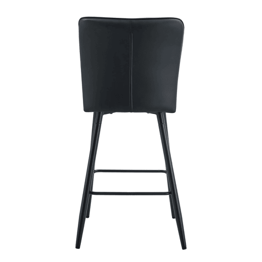 Bancos de bar 101 cm - PU ergonómicos com encosto - preto