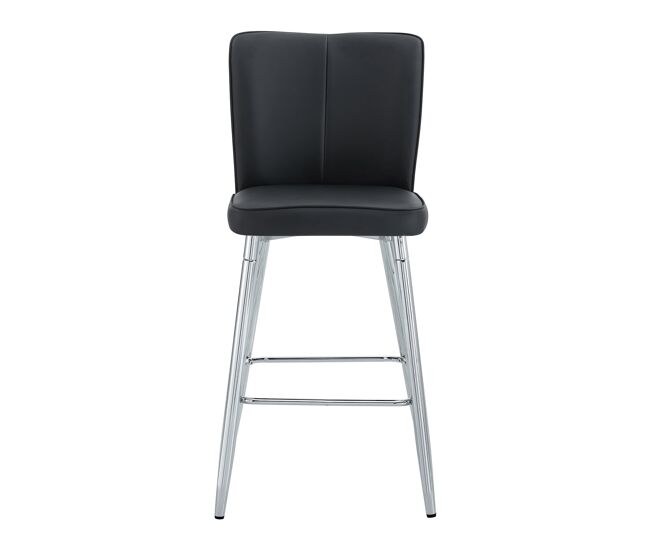 Taburete de bar 101cm - ergonomía y confort, diseño elegante - negro y plateado