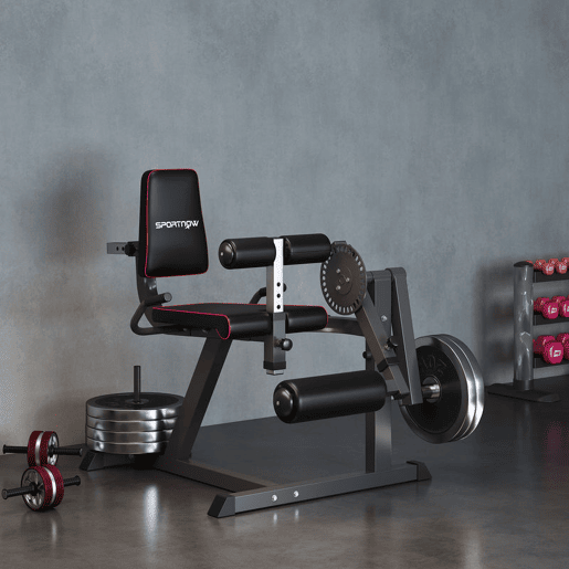 SPORTNOW Máquina de Extensão e Flexão de Pernas Ajustável com Carga de Discos para Treino de Glúteos Coxas e Panturrilhas para Ginásio em Casa SPORTNOW Máquina de Extensão e Flexão de Pernas Ajustável com Carga de Discos para Treino de Glúteos Coxas e Panturrilhas para Ginásio em Casa