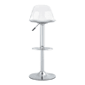 Bancos de bar 2 unidades - Altura ajustável 82-104 cm, encosto transparente, rotação 360° - BrancoPrateado