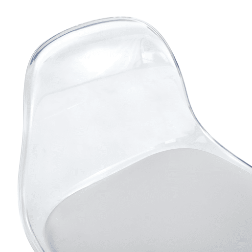 Bancos de bar 2 unidades - Altura ajustável 82-104 cm, encosto transparente, rotação 360° - BrancoPrateado