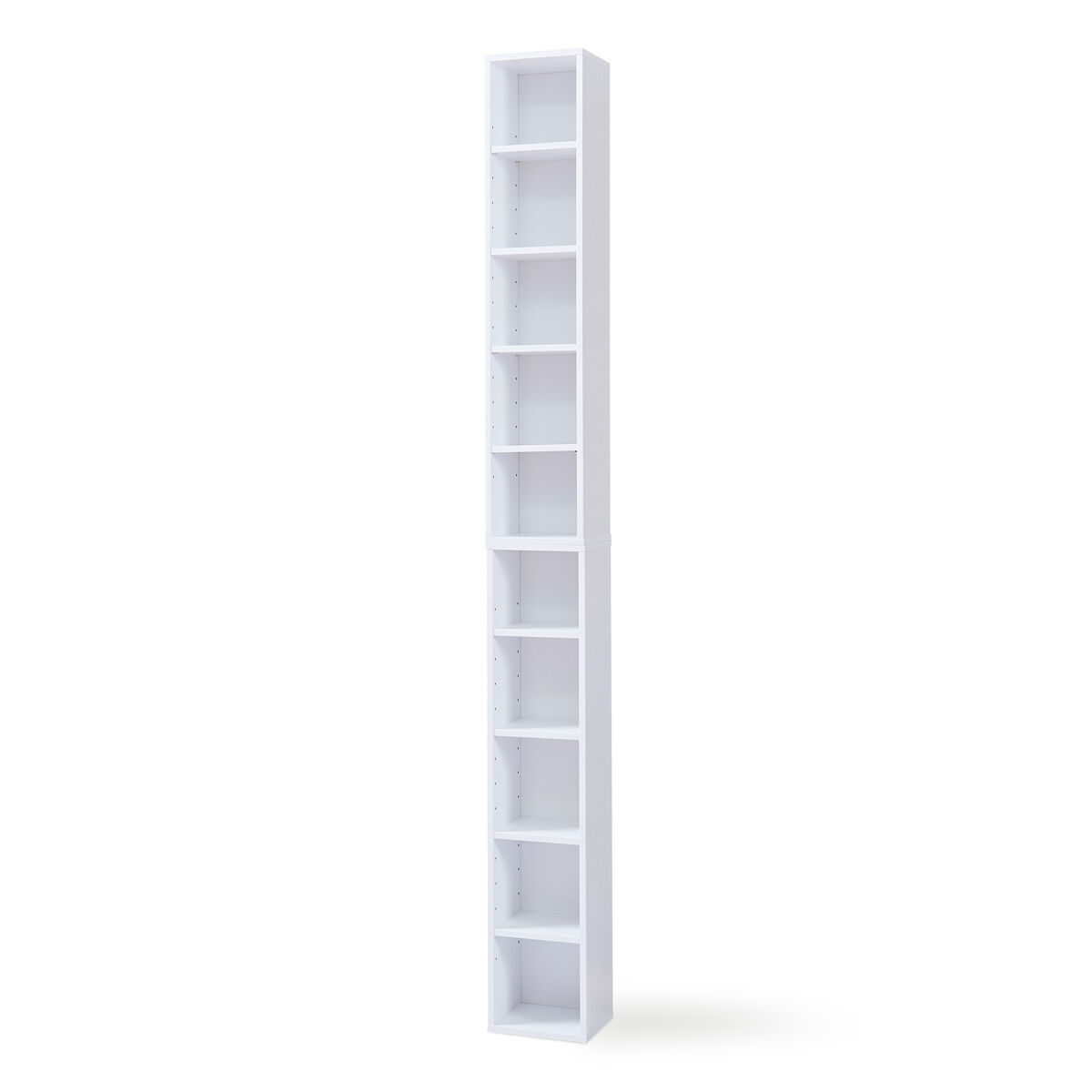 Estantería para cds tynset 10 compartimientos 187x20x17cm - blanco [en.casa]