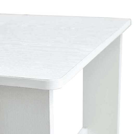 Mesa auxiliar moderna 110x55x42 cm - 2 níveis de armazenamento - Branco madeira