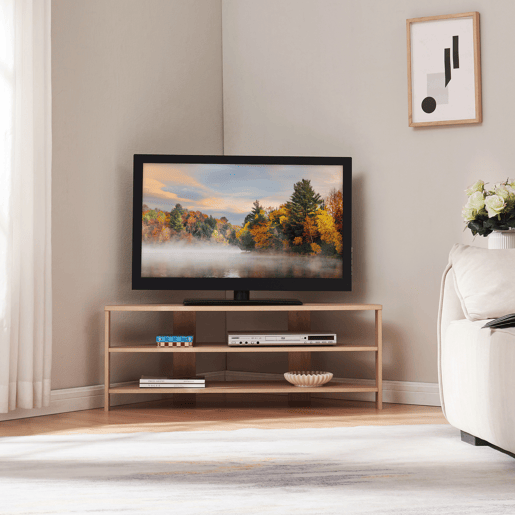 Mesa de TV Berg biselada 110x36x42 cm aspeto carvalho en.casa