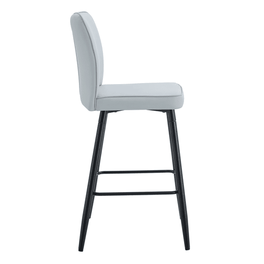 Bancos de bar 101 cm - ergonómicos e confortáveis PU - pretocinza claro