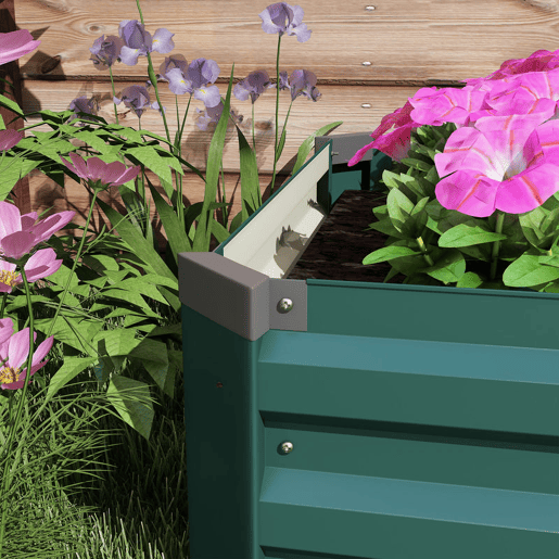 Outsunny Floreira Exterior Grande Retangular em Aço Galvanizado Horta Urbana para Cultivar Plantas e Ervas Floreira com Base Aberta Resistente às Intempéries 240x60x30 cm Verde