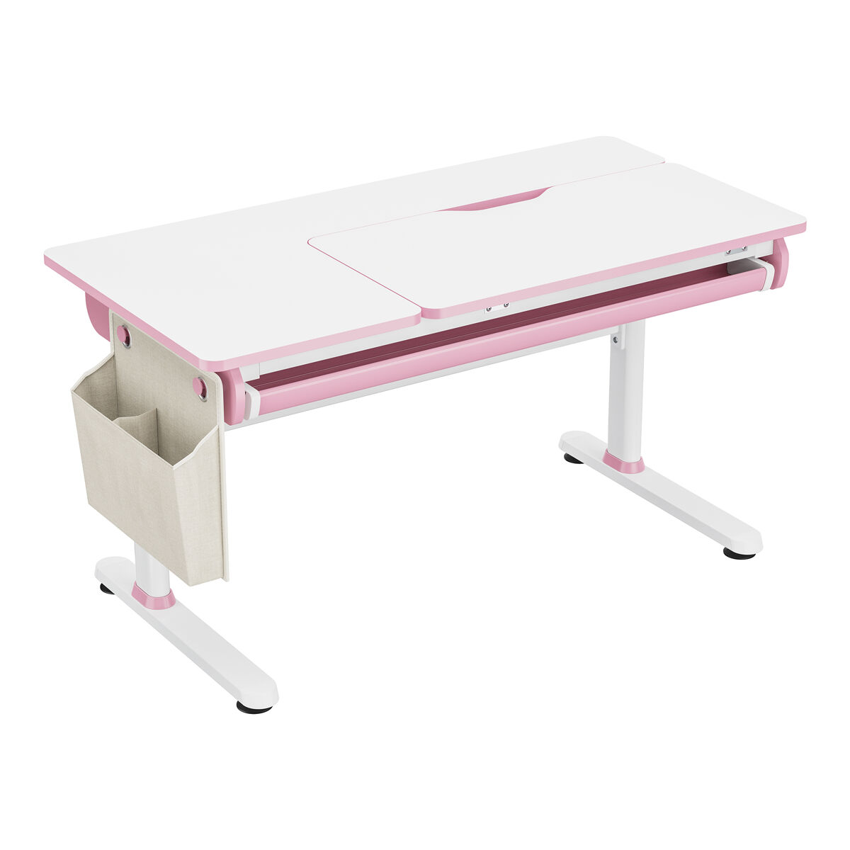 Escritorio infantil Kuosa regulable en altura acero [en.casa] 120x60 Rosa
