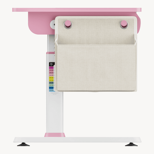 Secretária infantil Kuosa regulável em altura aço 120x60 cm rosa  branco en.casa