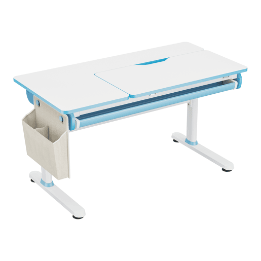 Secretária infantil Kuosa regulável em altura aço 120x60 cm azul  branco en.casa