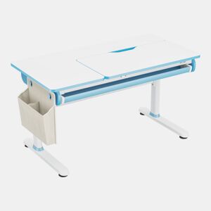 Secretária infantil Kuosa regulável em altura aço 120x60 cm azul branco en.casa