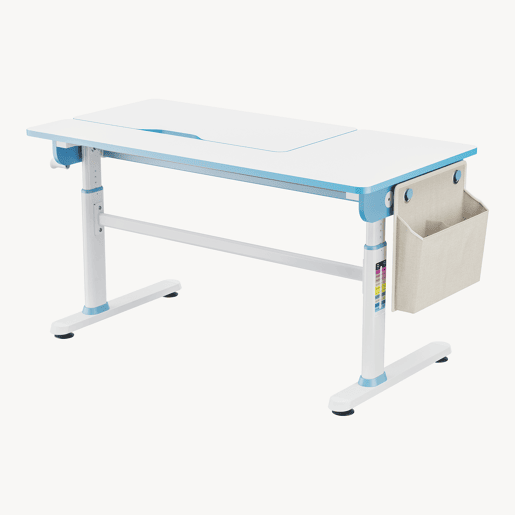 Secretária infantil Kuosa regulável em altura aço 120x60 cm azul  branco en.casa