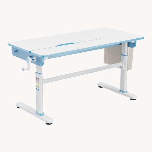 Secretária infantil Kuosa regulável em altura aço 120x60 cm azul  branco en.casa