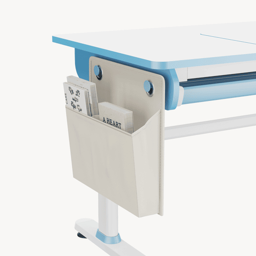 Secretária infantil Kuosa regulável em altura aço 120x60 cm azul  branco en.casa