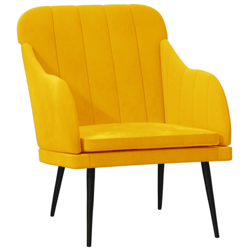 vidaXL Cadeira c apoio de braços 63x76x80 cm veludo amarelo