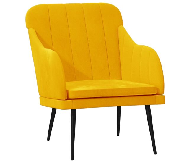 Vidaxl sillón de terciopelo amarillo 63x76x80 cm