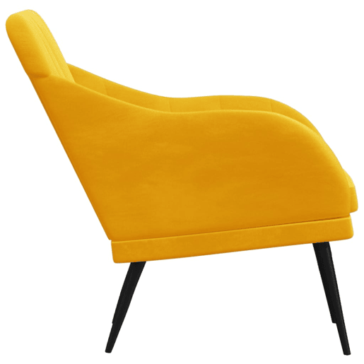vidaXL Cadeira c apoio de braços 63x76x80 cm veludo amarelo