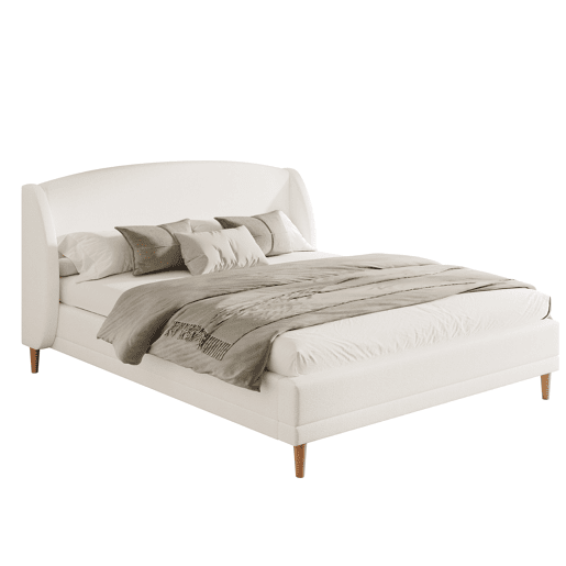 Cama de casal de linho 140x190 cm,branco