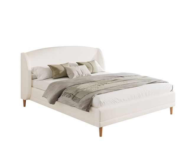 Cama de matrimonio de tela 140x190 cm,blanco