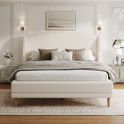 Cama de casal de linho 140x190 cm,branco