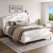 Cama de matrimonio de tela Cama de matrimonio de tela Blanco