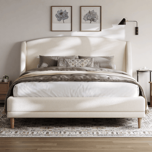Cama de casal de linho 140x190 cm,branco