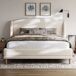 Cama de matrimonio de tela Cama de matrimonio de tela Blanco