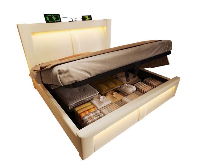 Cama de matrimonio de terciopelo 183x217